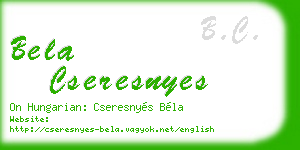 bela cseresnyes business card